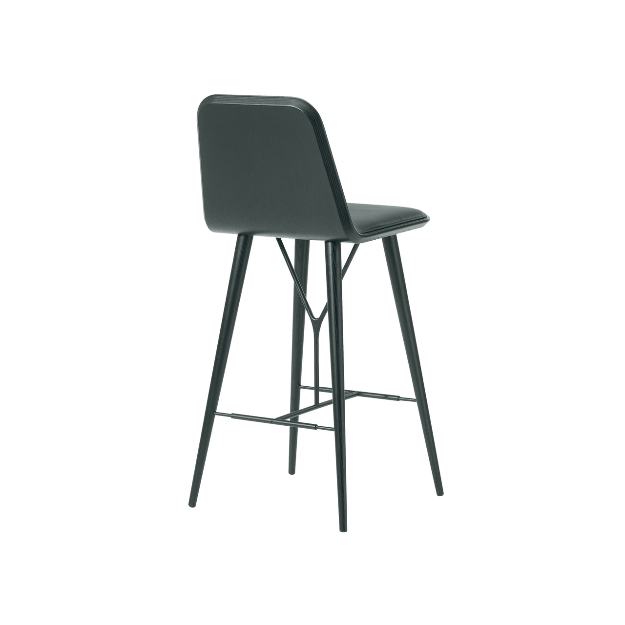 Spine Bar + Counter Stool with Back: Counter + Black Lacquered Ash