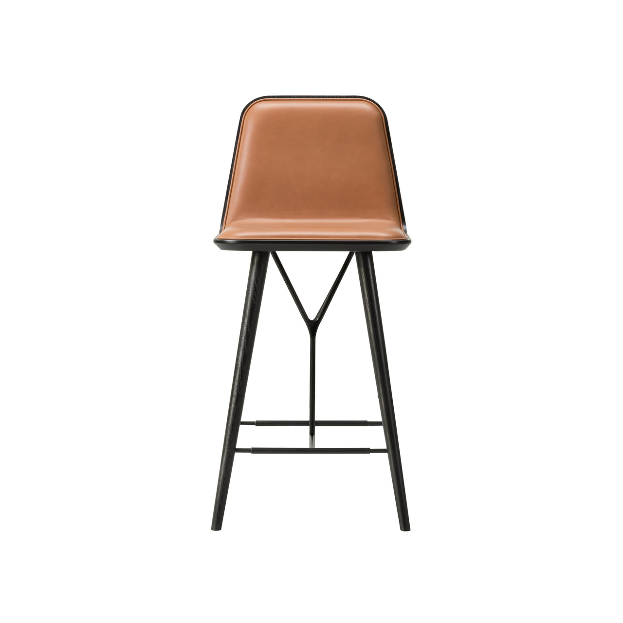 Spine Bar + Counter Stool with Back:  Counter + Black Lacquered Ash