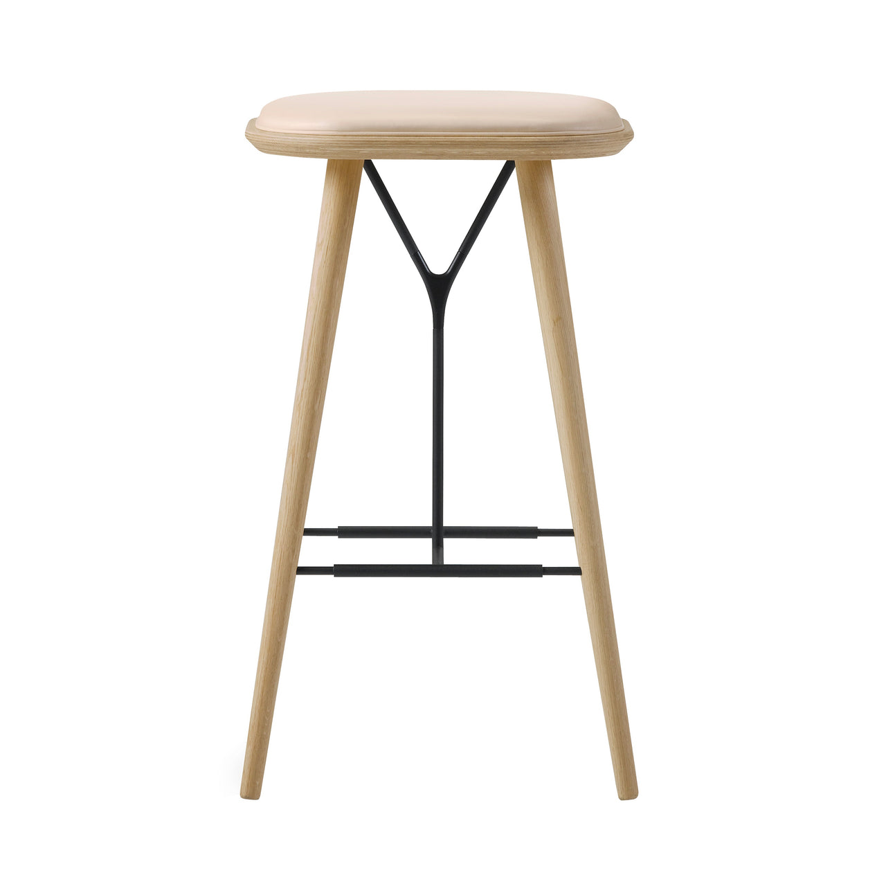 Spine Bar + Counter Stool: Wood Base + Bar + Lacquered Oak