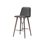 Spine Bar + Counter Stool with Back: Counter + Smoked Stained Lacquered Oak