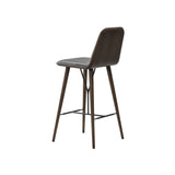 Spine Bar + Counter Stool with Back: Counter + Smoked Stained Lacquered Oak