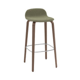 Visu Bar Stool: Upholstered + Stained Dark Brown