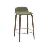 Visu Counter Stool: Upholstered + Stained Dark Brown