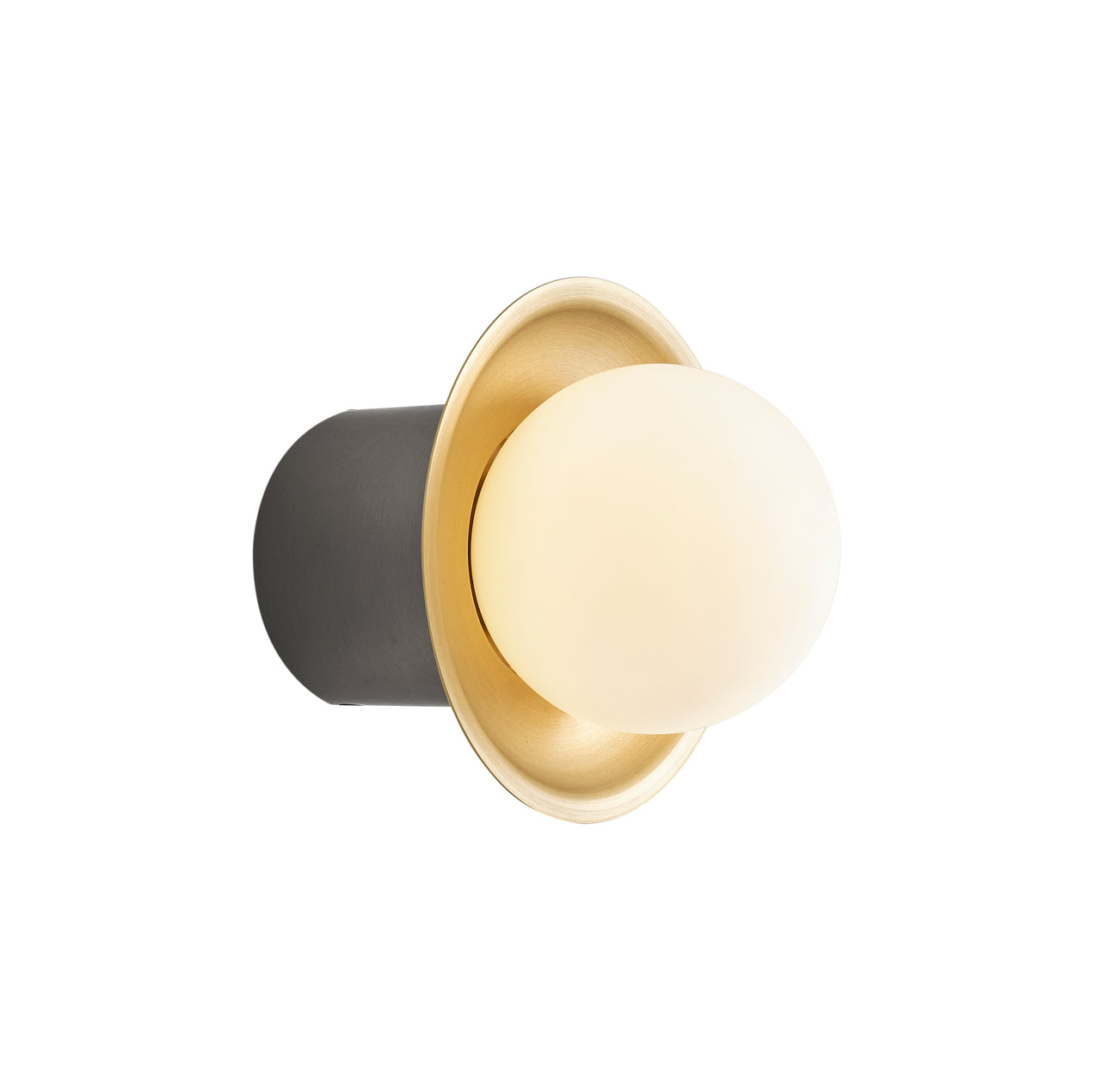 Janed Wall Light: Small + Satin Brass + Satin Graphite