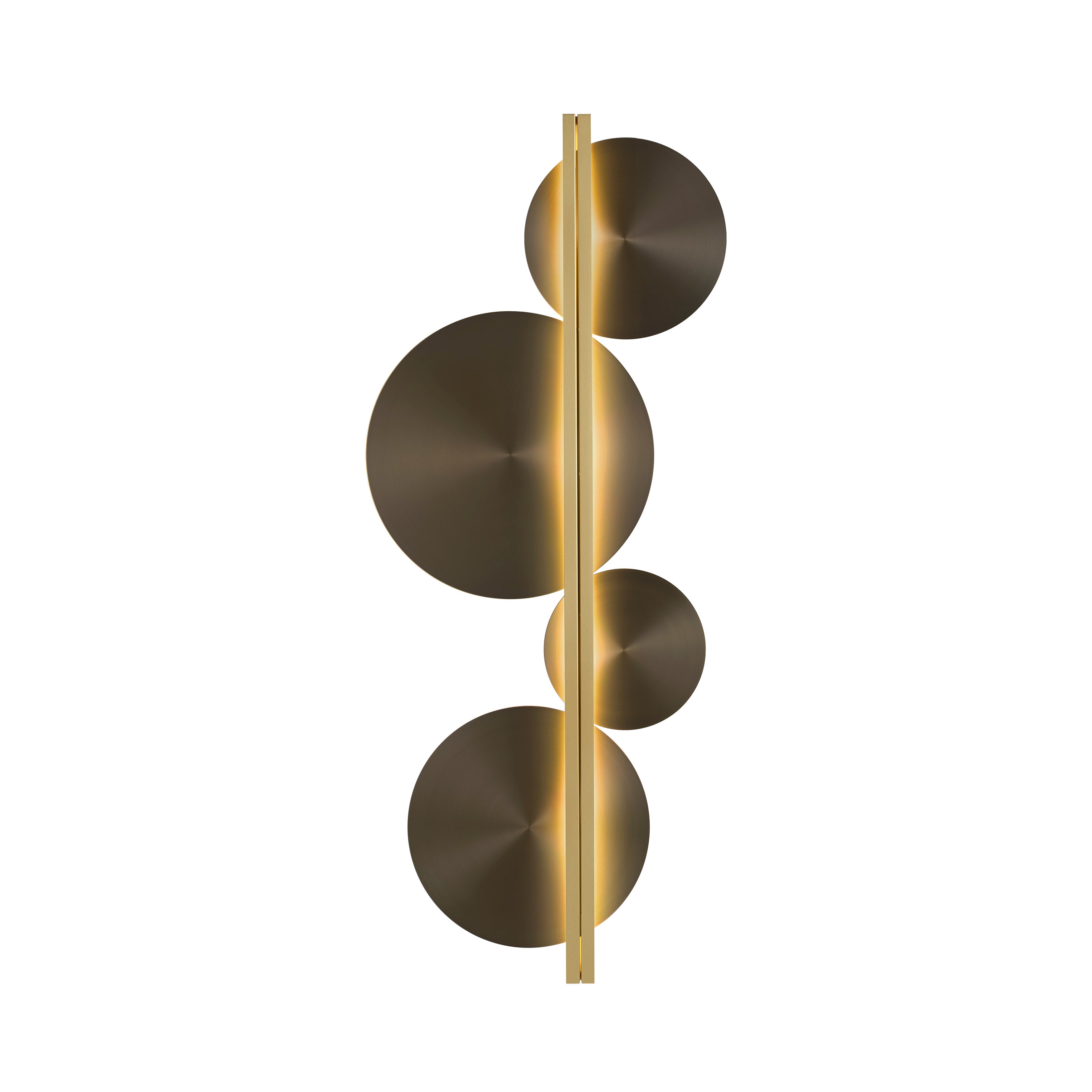 Strate Wall Light: Moon + Satin Brass + Satin Graphite