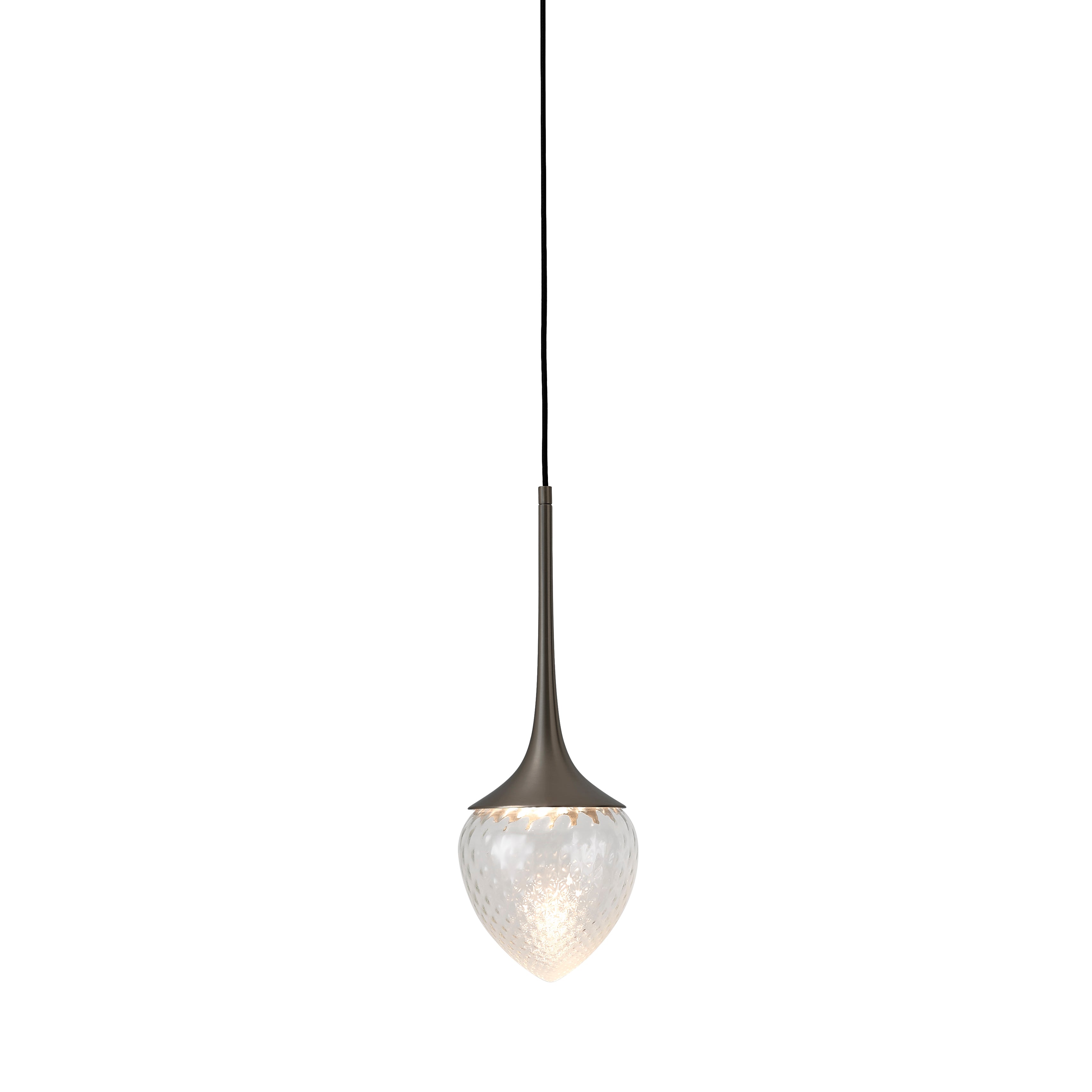 Louis Pendant: Extra Large + Satin Graphite + Clear + Patterned + Black