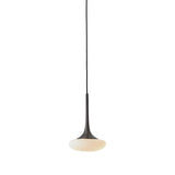 Louis Pendant: Extra Small + Satin Nickel + Opal + Patterned + Black