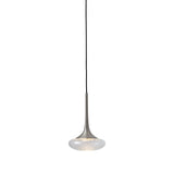 Louis Pendant: Extra Small + Satin Nickel + Clear + Patterned + Black