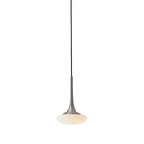 Louis Pendant: Extra Small + Satin Nickel + Opal + Black