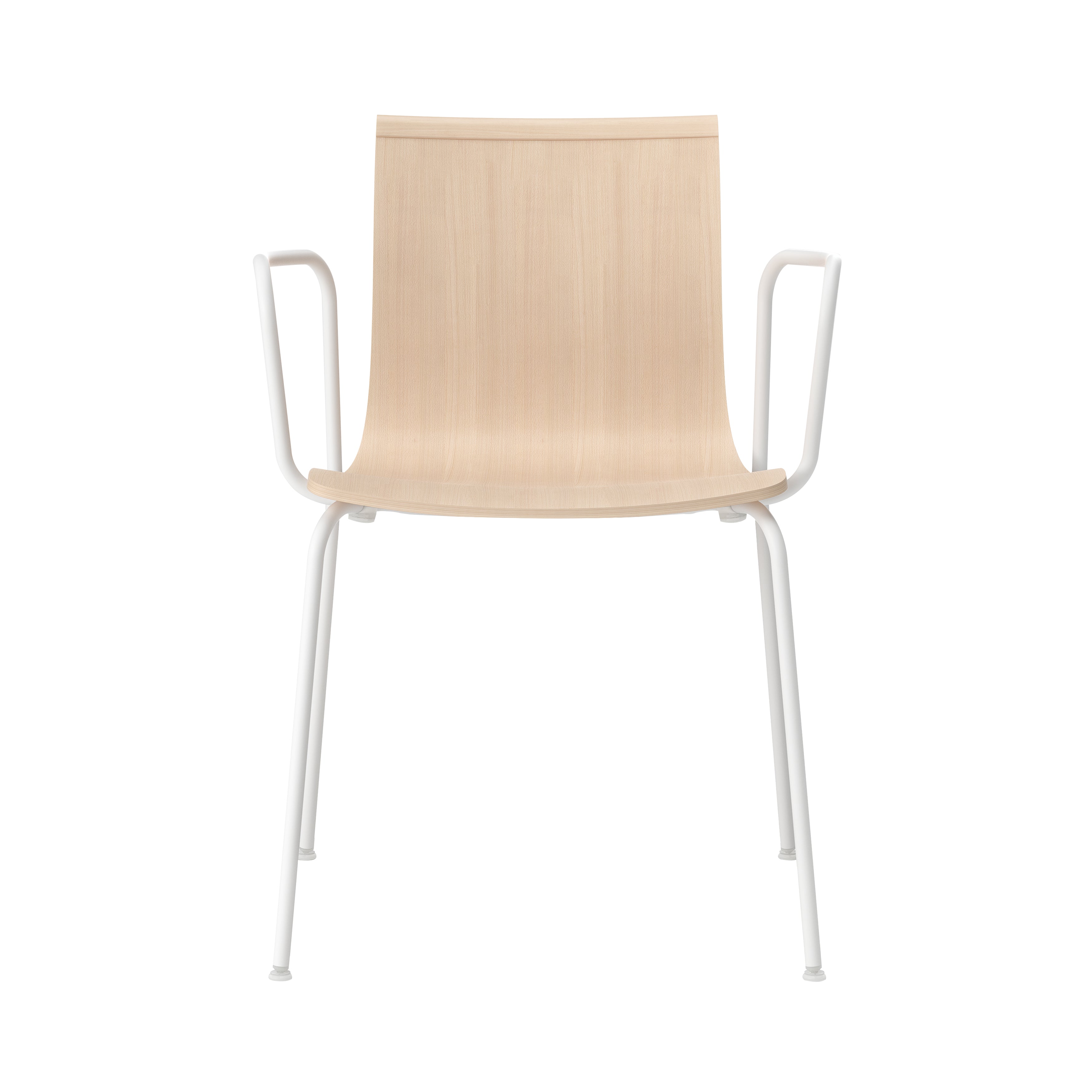 Serif Chair: Tube Legs + White + Natural Beech + With Armrest