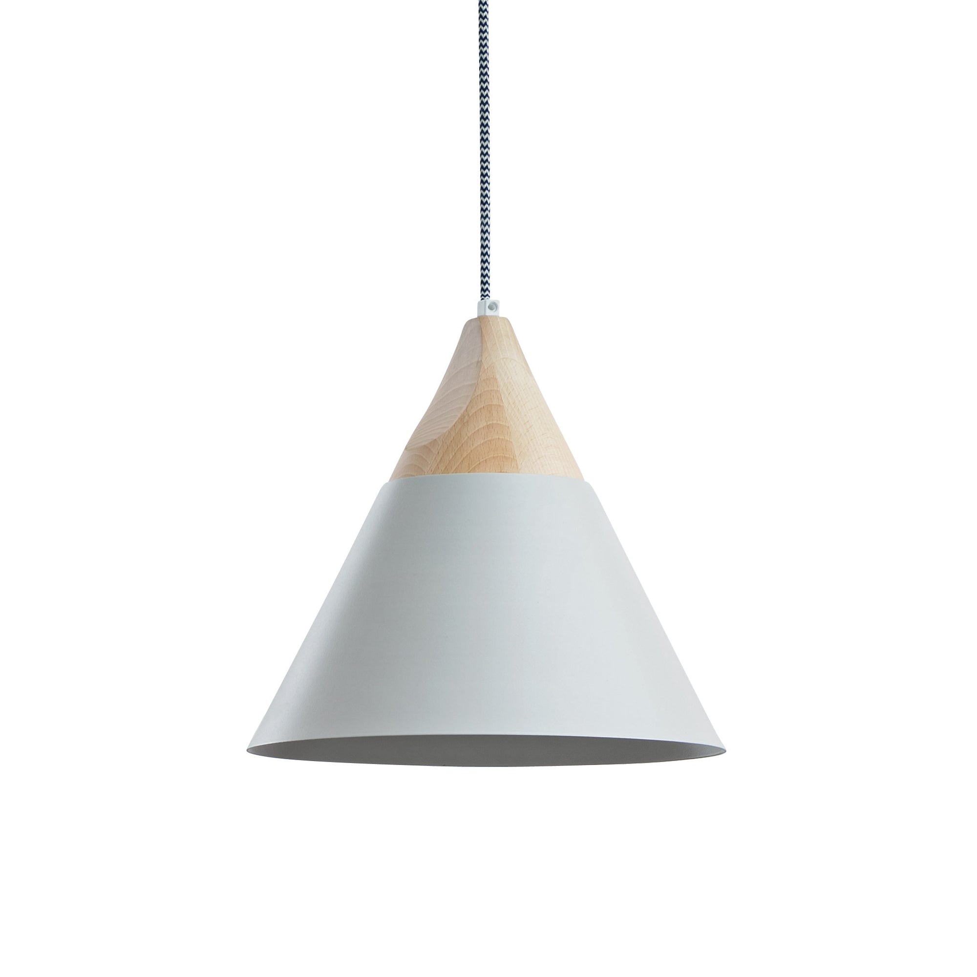 Slope Suspension Light: Big + Natural Beech + Lacquered Silk Grey