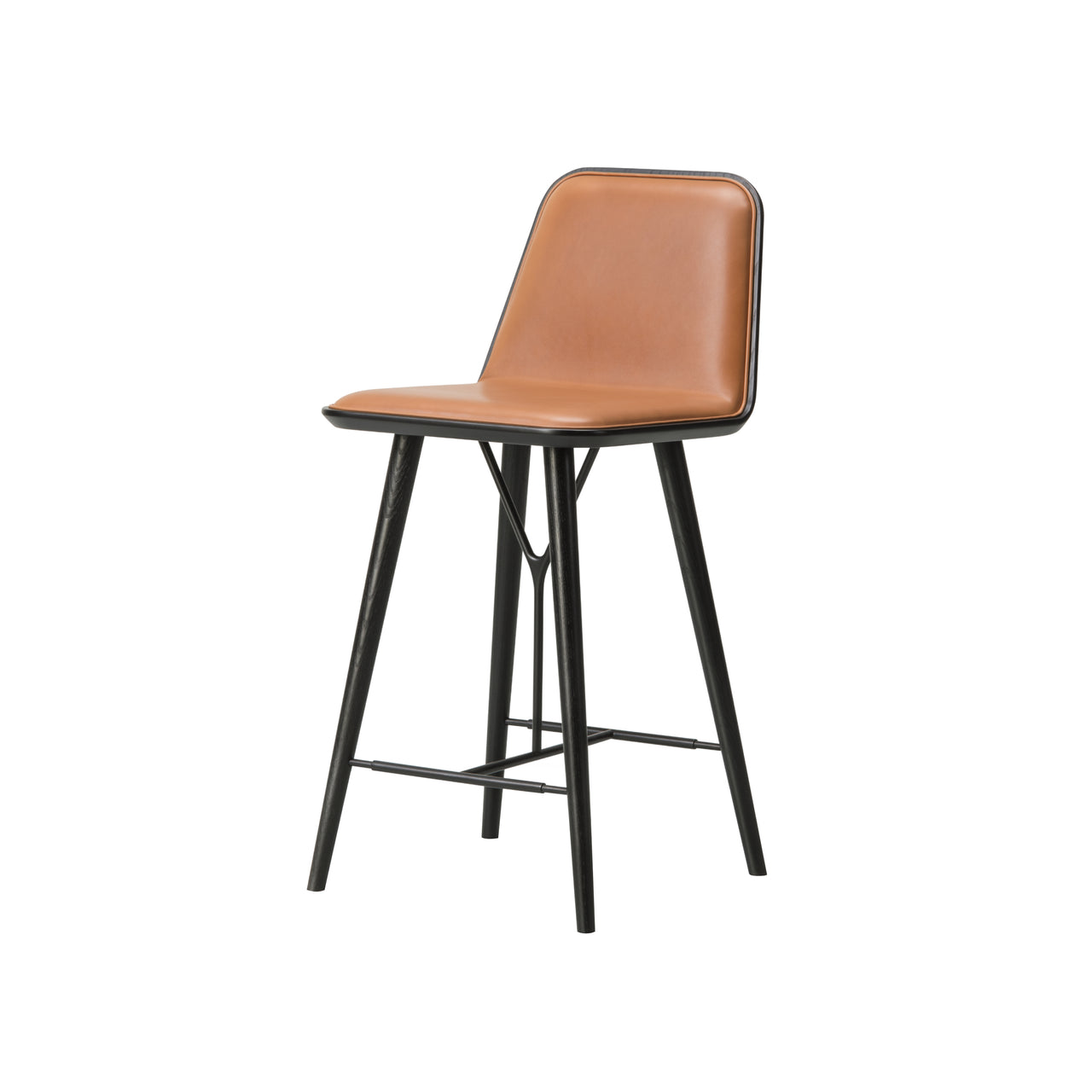 Spine Bar + Counter Stool with Back:  Counter + Black Lacquered Ash