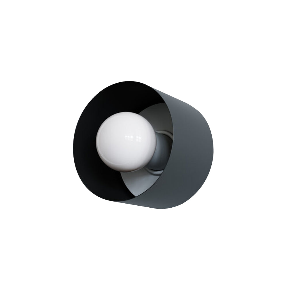 Spun Wall/Ceiling Sconce: Powder-Coated Matte Black + Matte Black