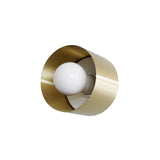 Spun Wall/Ceiling Sconce: Brass + Matte White