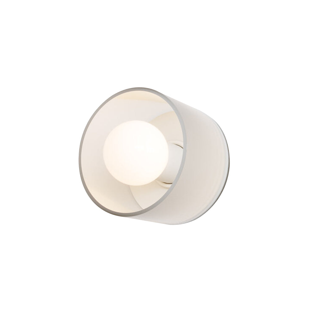 Spun Wall/Ceiling Sconce: Frosted Glass + Matte White