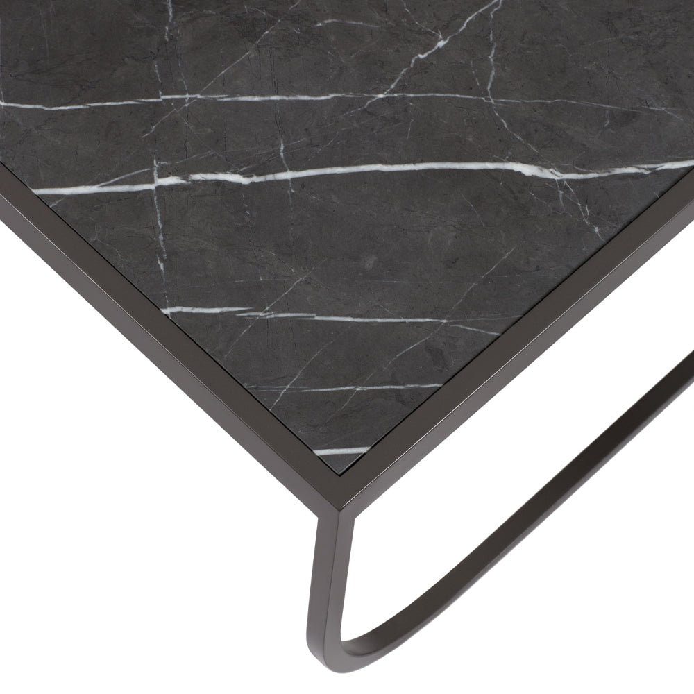 Tati Coffee Table: Square + Marble Top