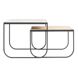 Tati Small Coffee Table + High + Low + White Stained Oak + Storm Grey