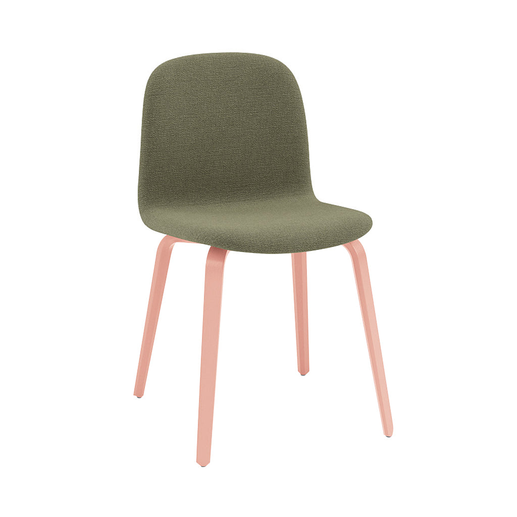 Visu Chair: Wood Base + Upholstered + Tan Rose