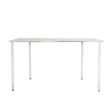 Tee Table: White + Square + White Laminate