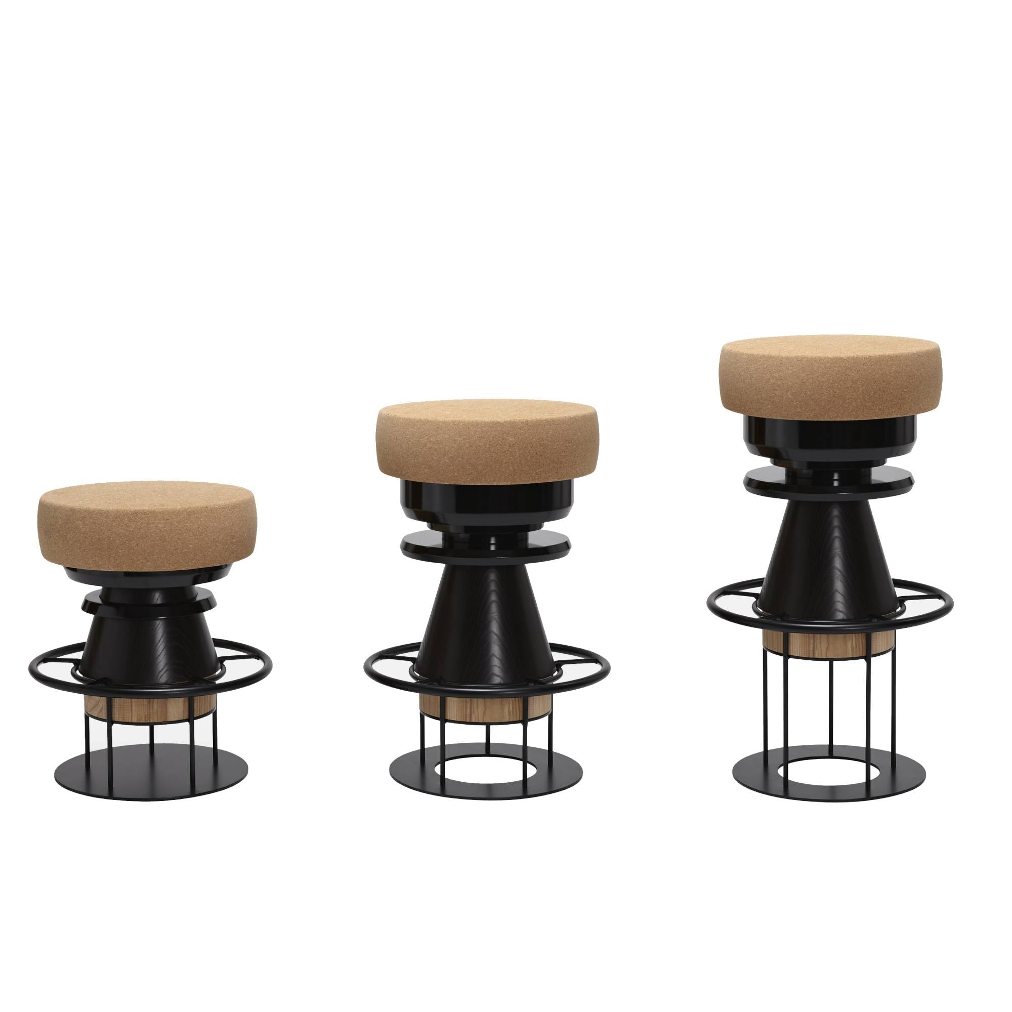 Tembo Stool: Low + Medium + High + Black