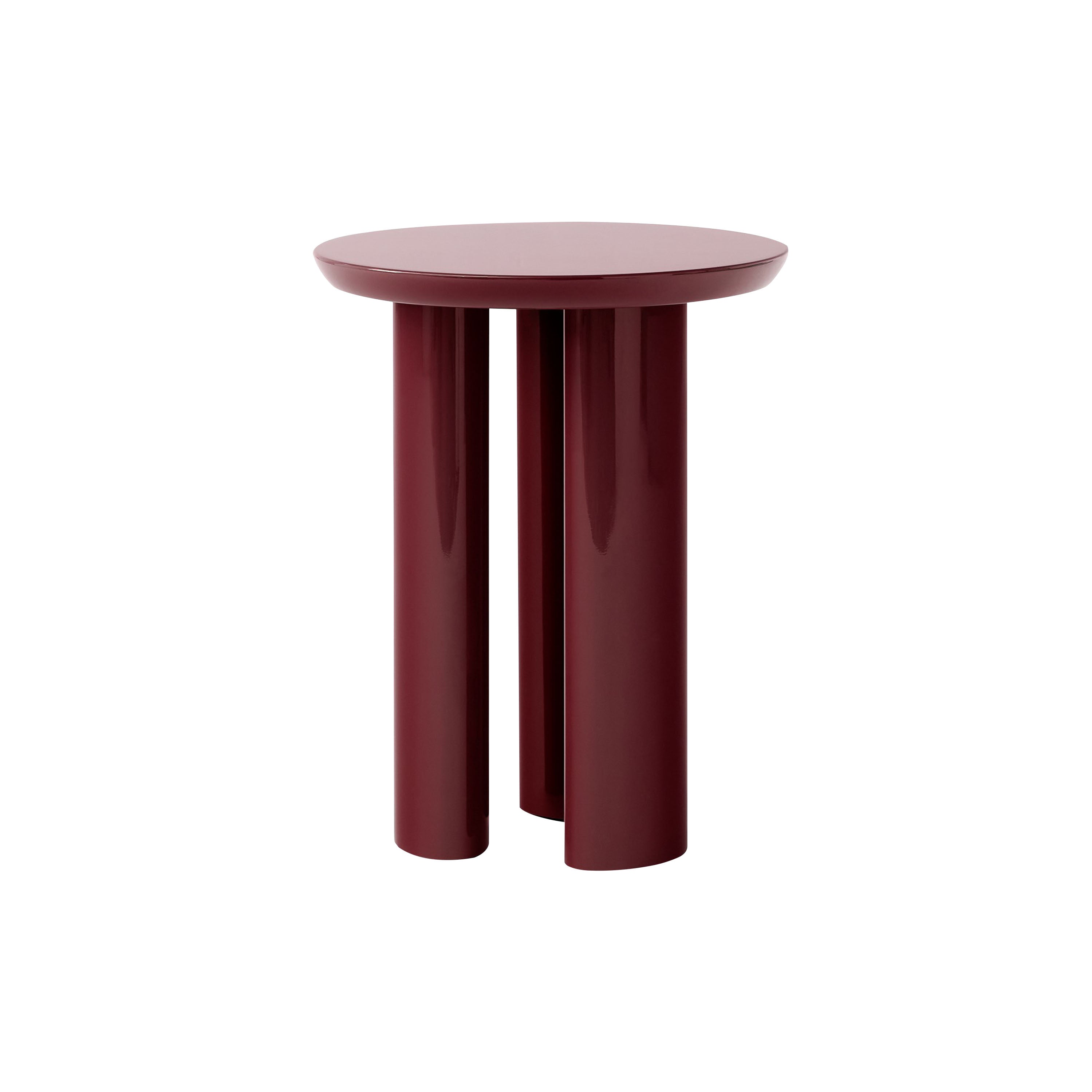 Tung Side Table: JA3 + Burgundy Red