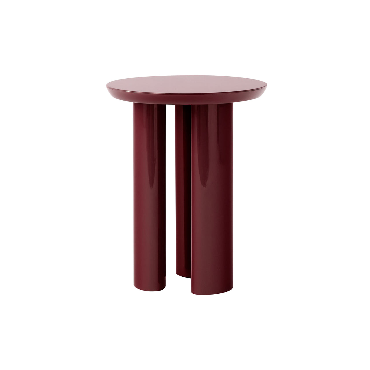 Tung Side Table: JA3 + Burgundy Red