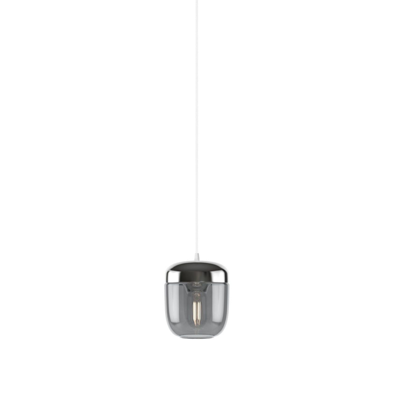 Acorn Pendant: Smoked Steel + White (Plug-in)