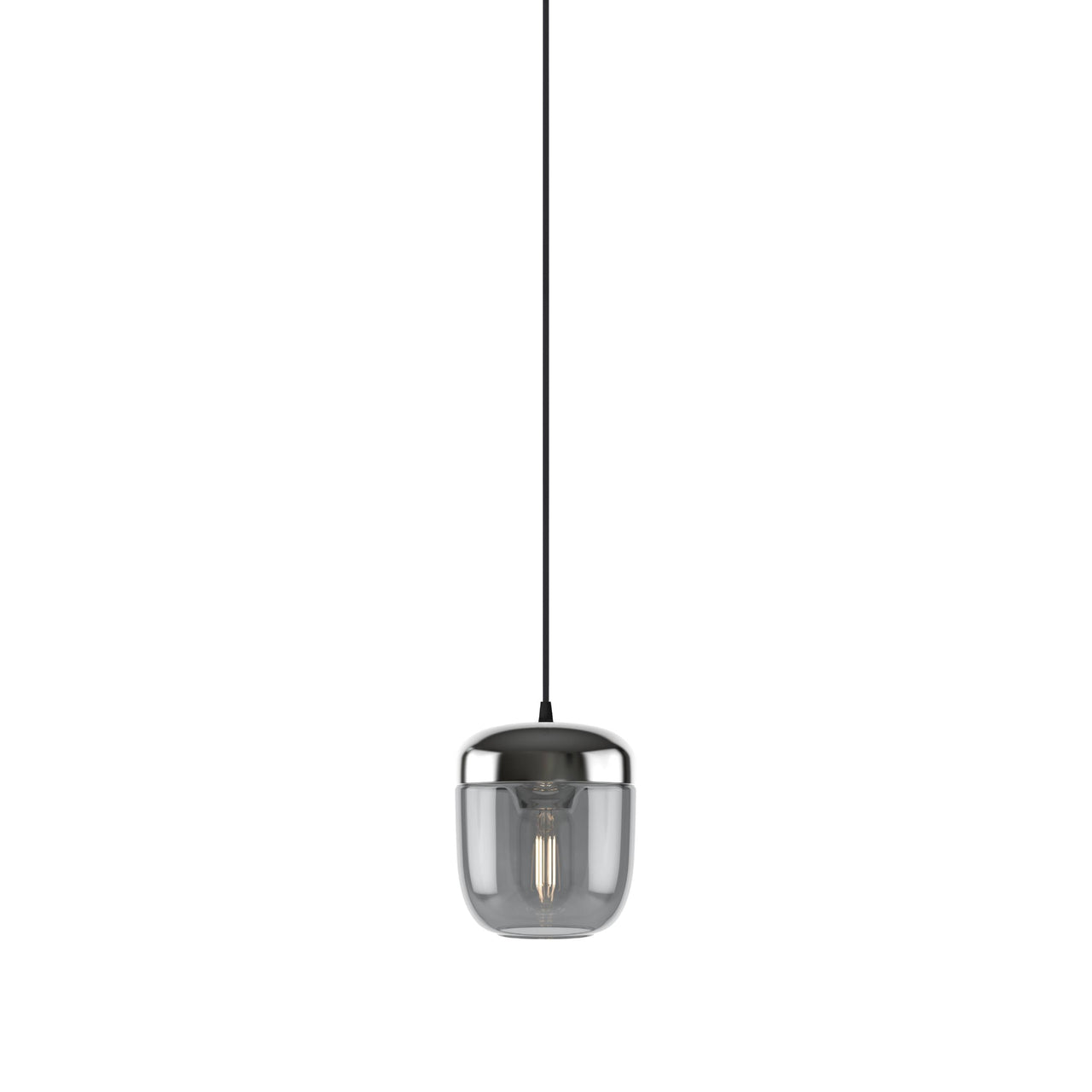 Acorn Pendant: Smoked Steel + Black (Plug-in)