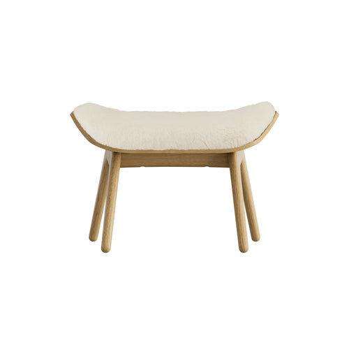 The Reader Ottoman: Oak + Teddy White