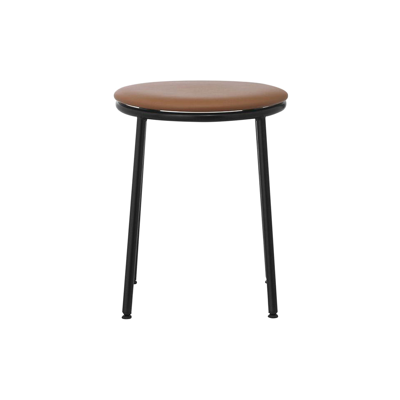 Circa Stool: Upholstered + Ultra Leather Brandy