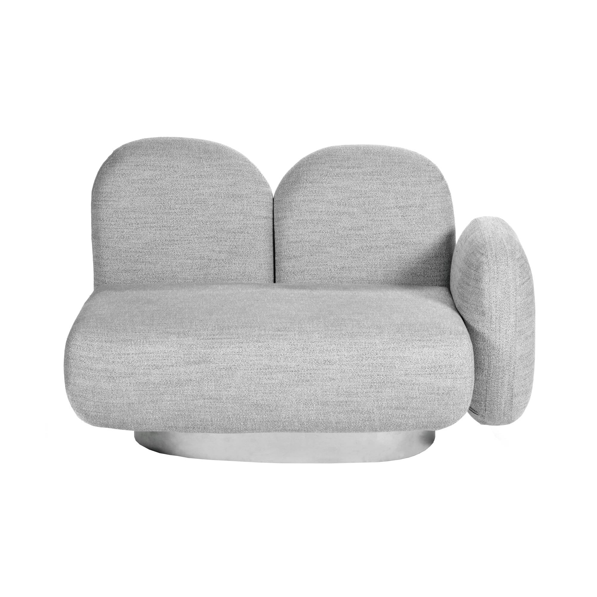 Assemble 1 Seat Sofa: Gijon Grey + With Right Arm