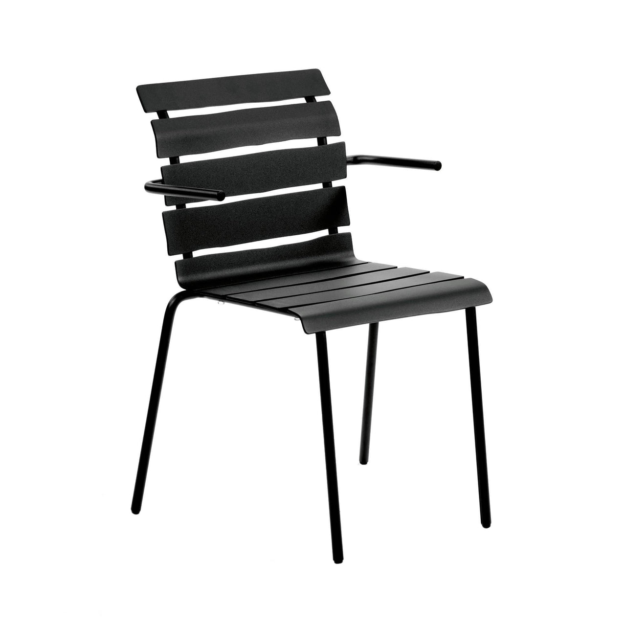 Aligned Outdoor Stacking Chair: Black + With Arm