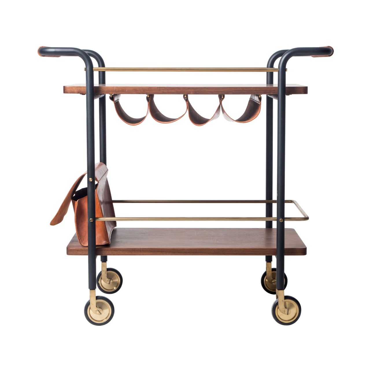 Valet Bar Cart: Natural Walnut