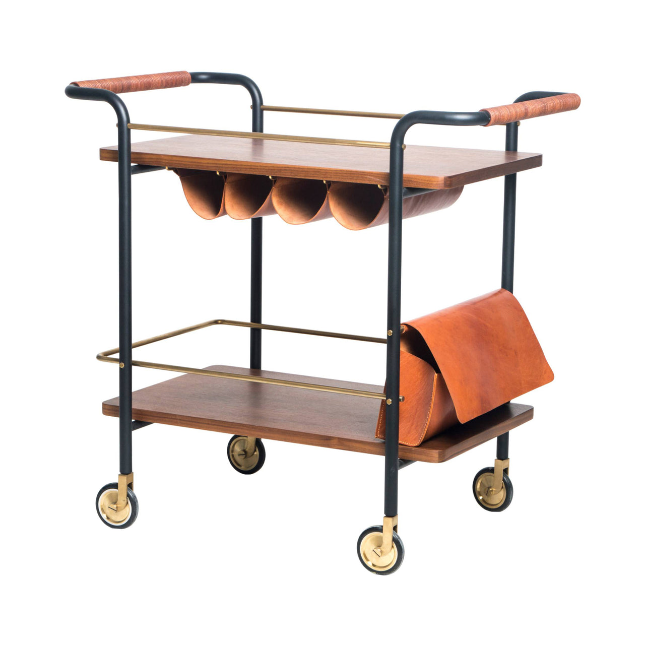 Valet Bar Cart: Natural Walnut