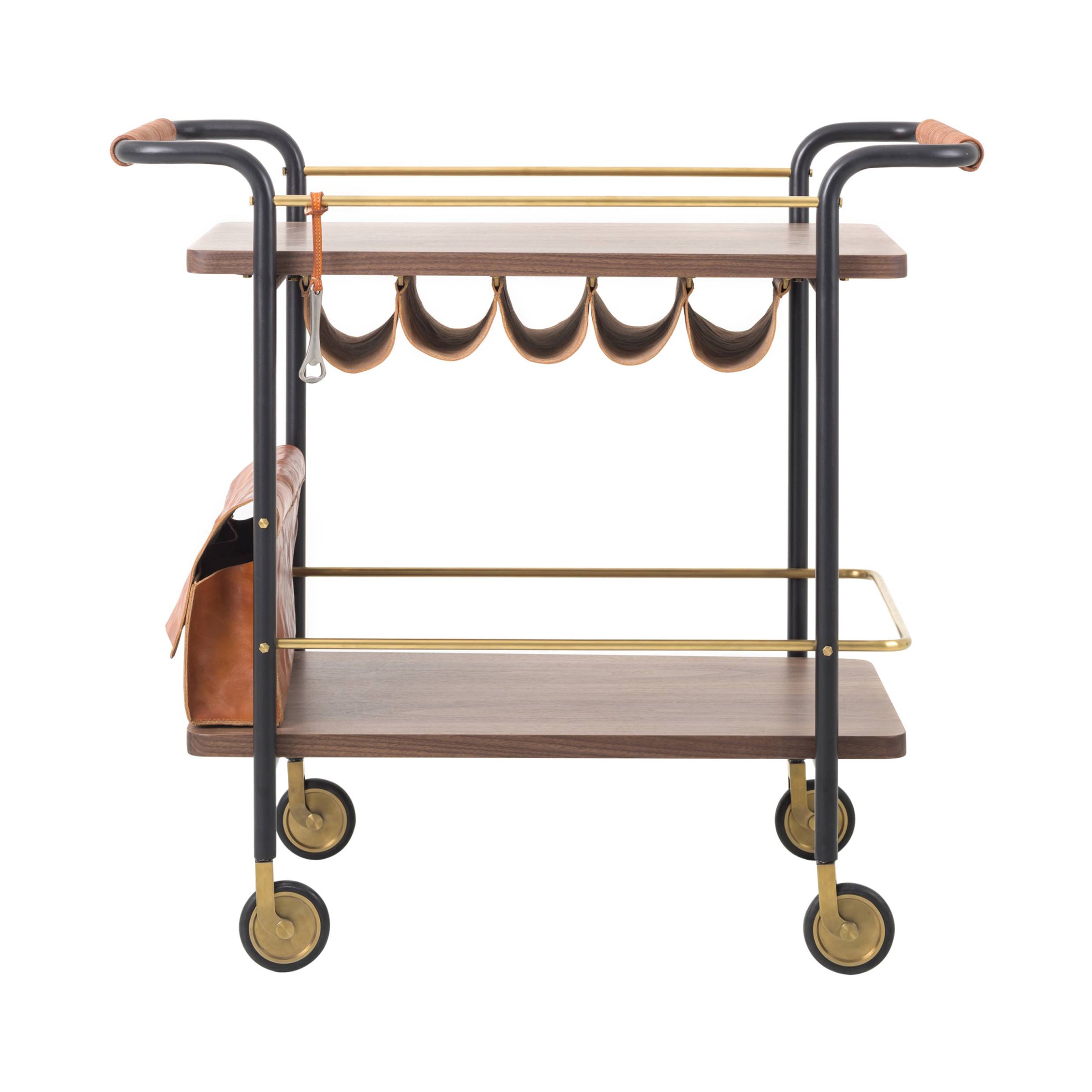 Valet Bar Cart: Natural Walnut