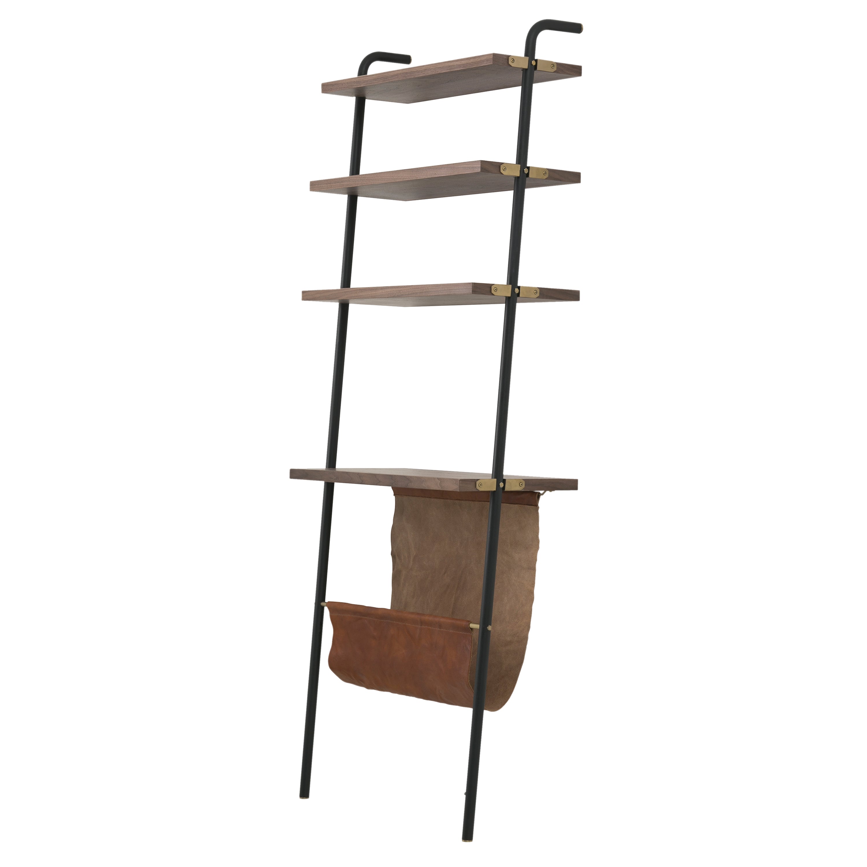 Valet Shelves + Magazine Rack: Natural Walnut