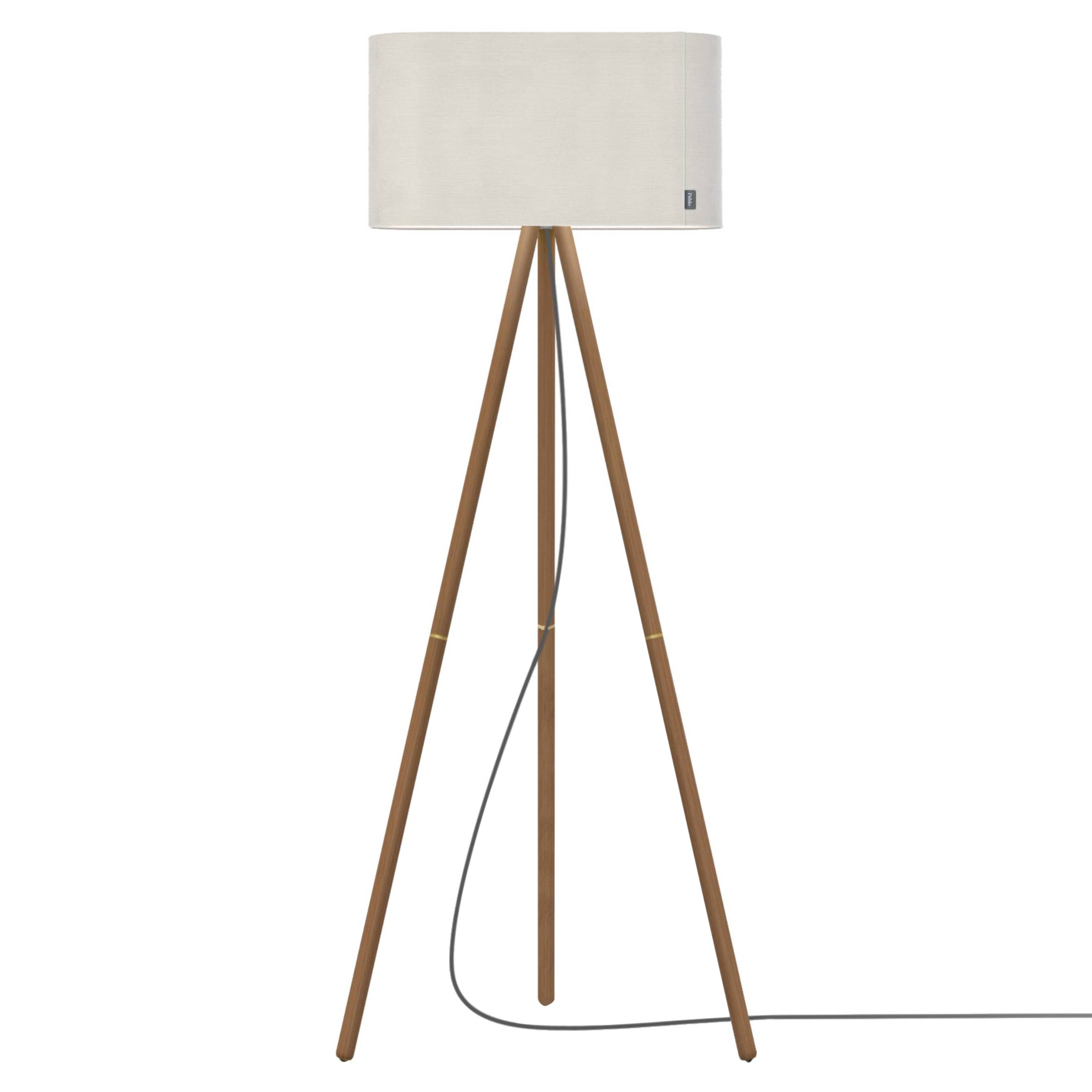 Belmont Floor Lamp: White + Walnut