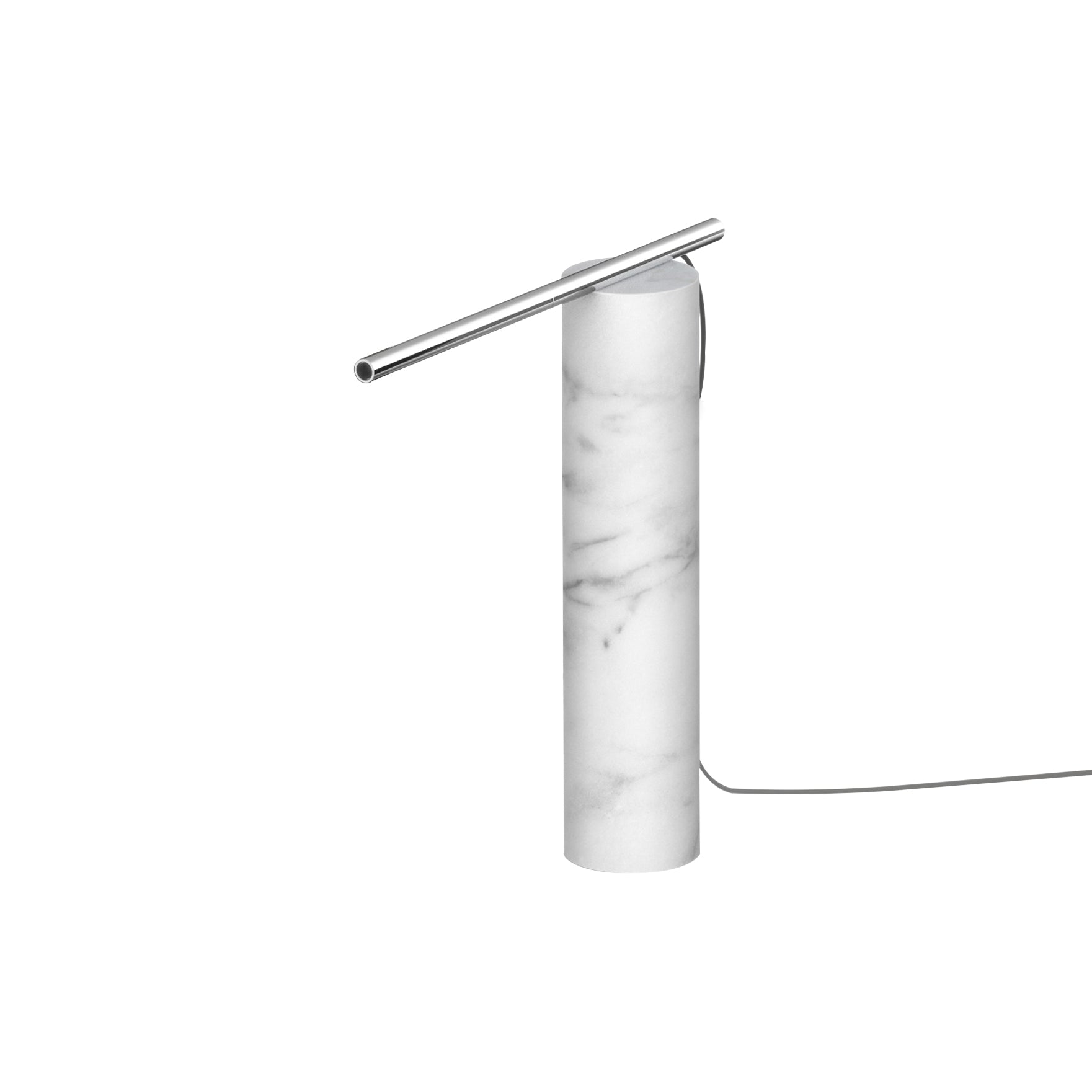 T.O Table Light: White Carrara Marble + Chrome