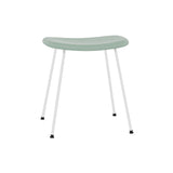 Fiber Stool: Tube Base + Upholstered + White