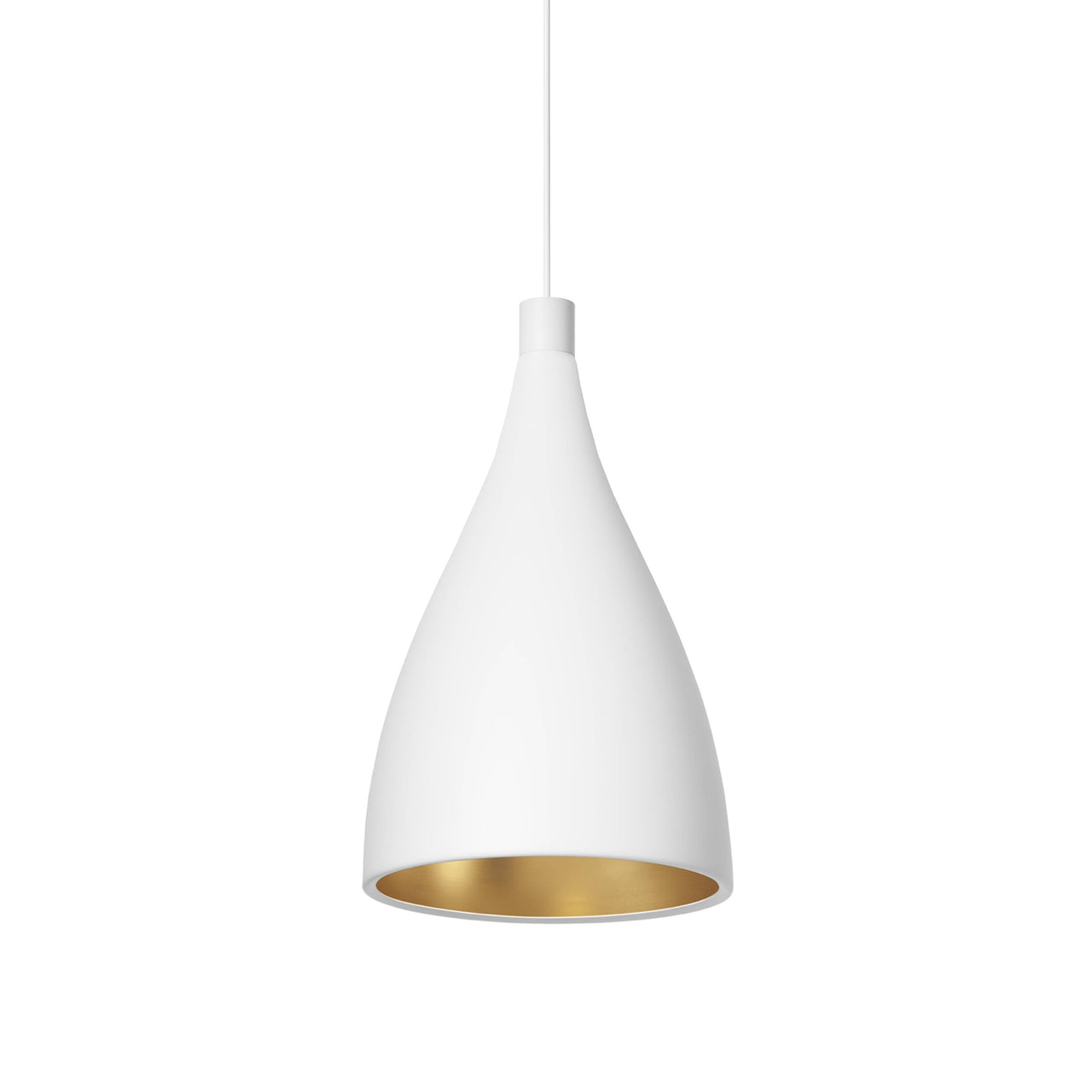 Swell Single Indoor/Outdoor Pendant Light: XL Narrow + White