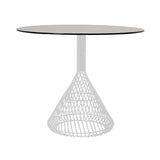 Bistro Dining Table: White + Black Metal