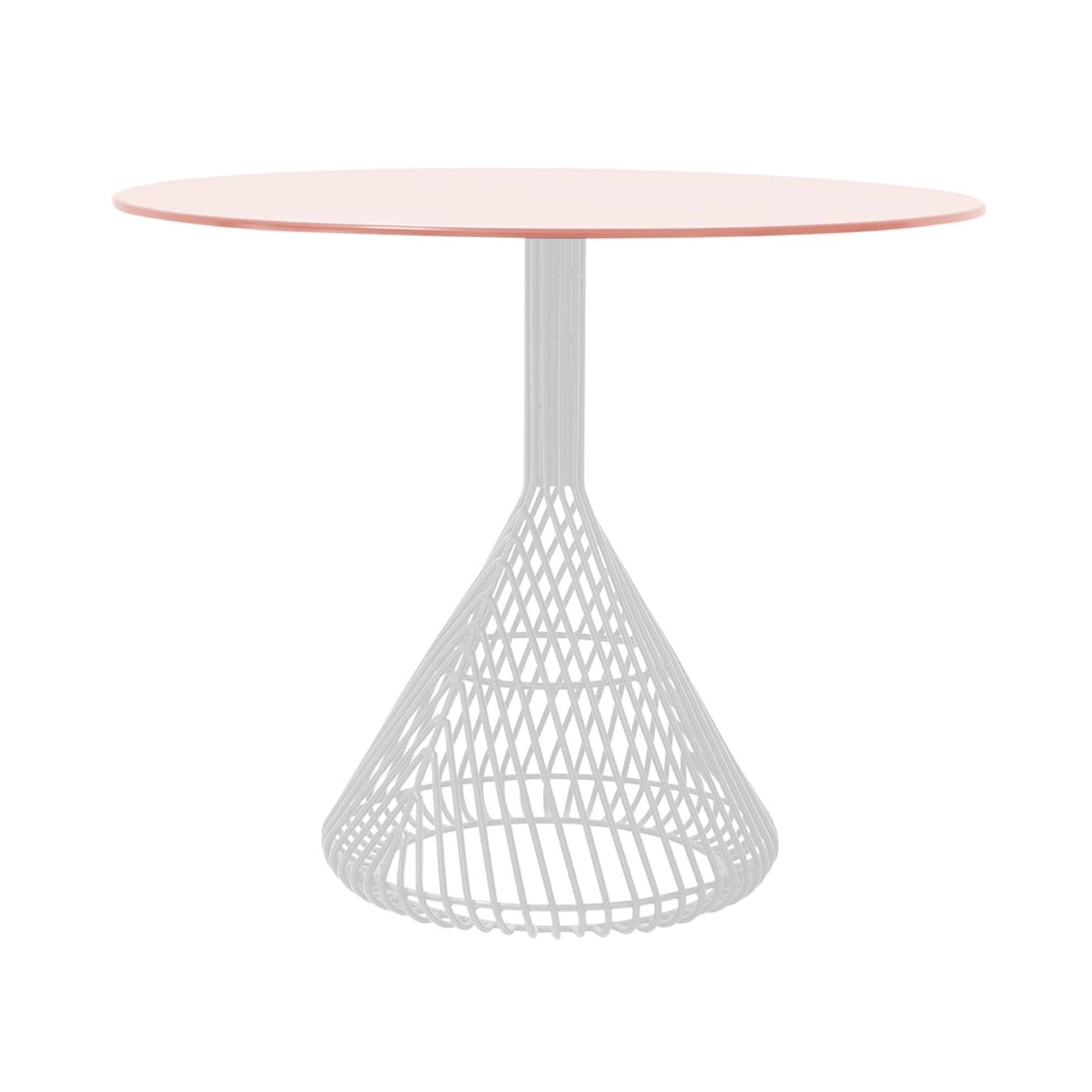 Bistro Dining Table: White + Peachy Pink Metal