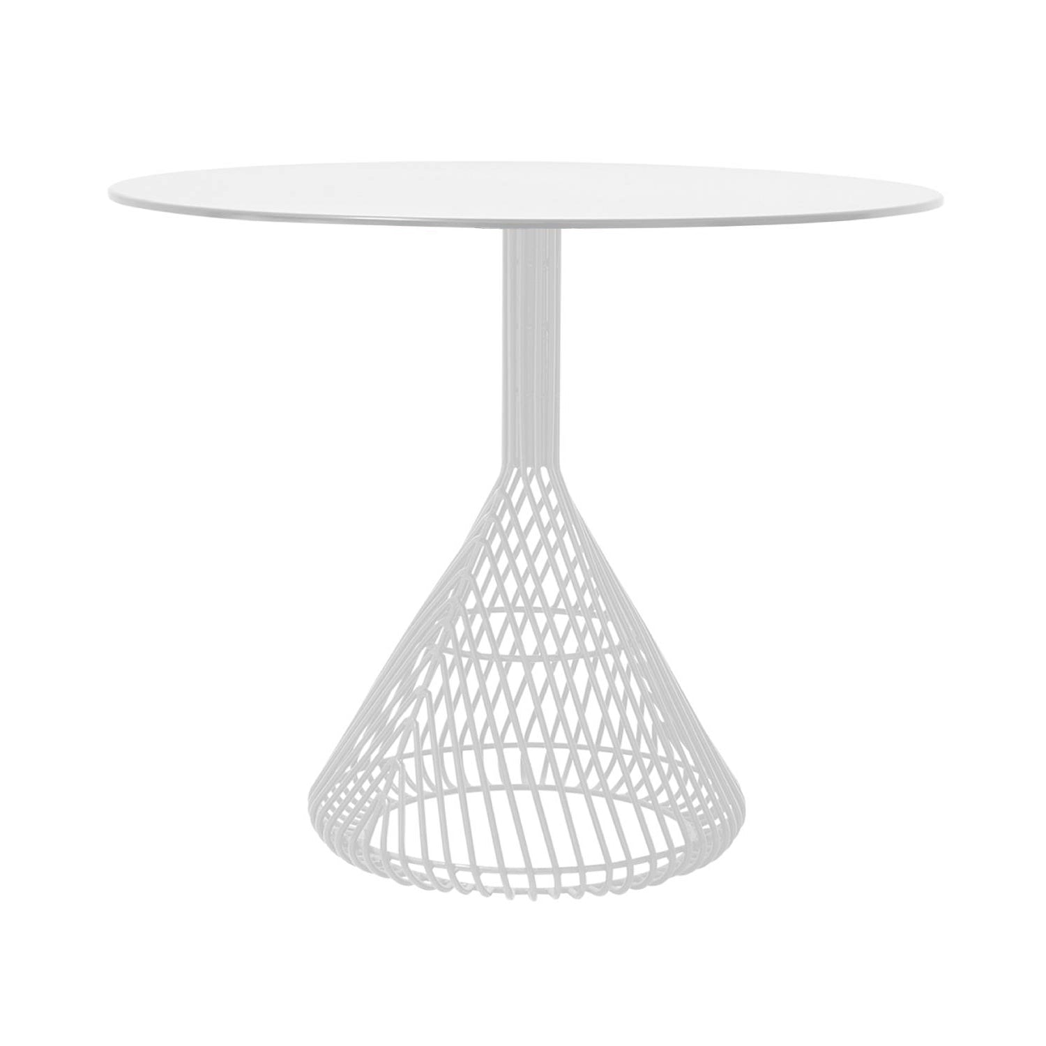 Bistro Dining Table: White + White Metal