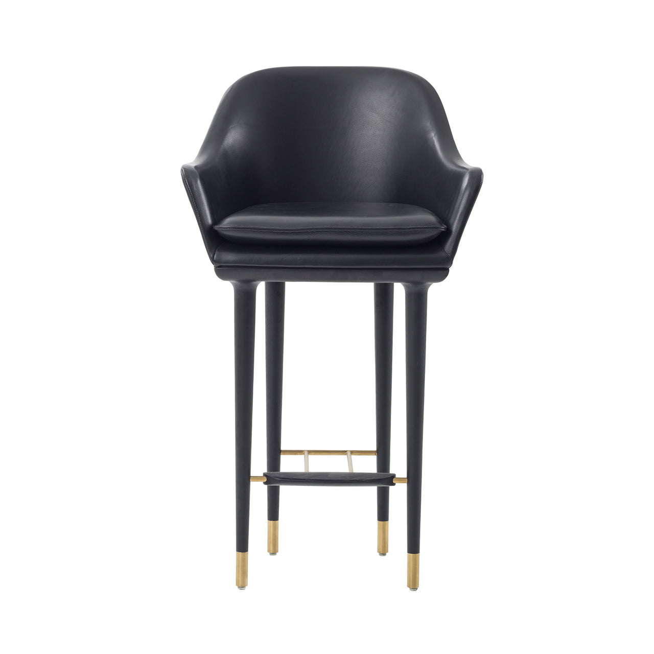 Lunar Bar Chair: Black Oak