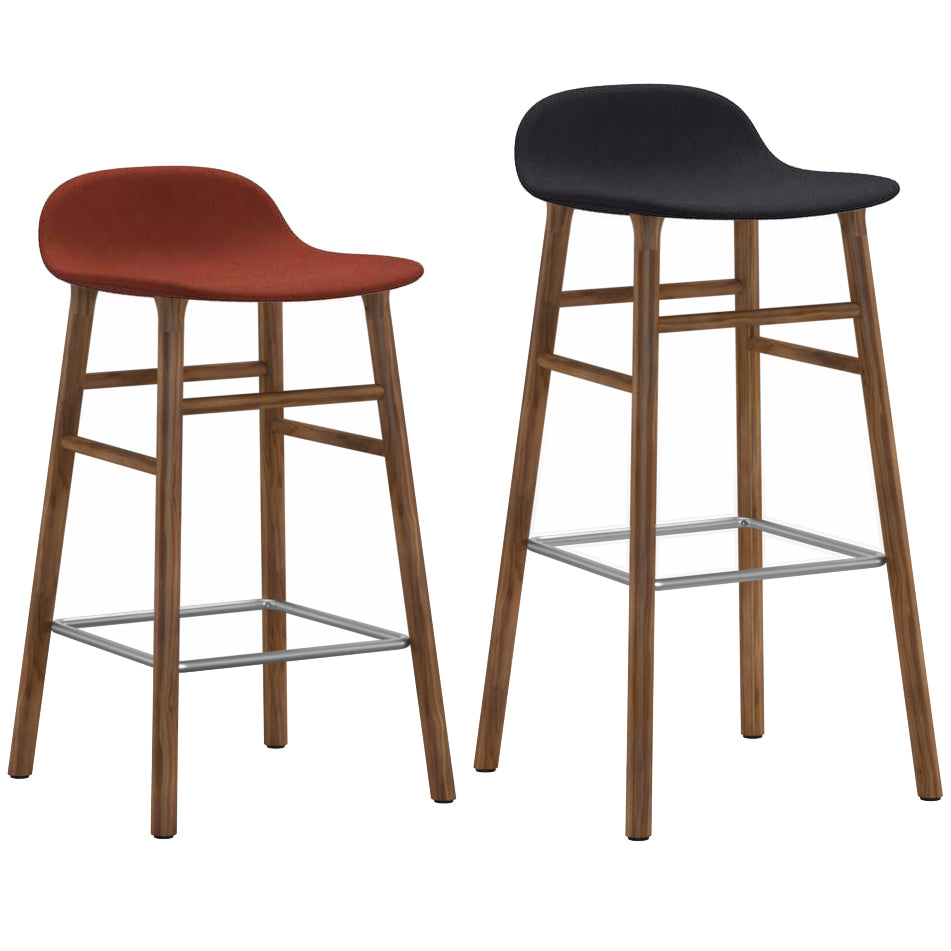 Form Bar + Counter Stool: Walnut Base + Upholstered