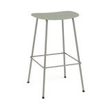 Fiber Bar + Counter Stool: Tube Base + Bar + Grey + Dusty Green