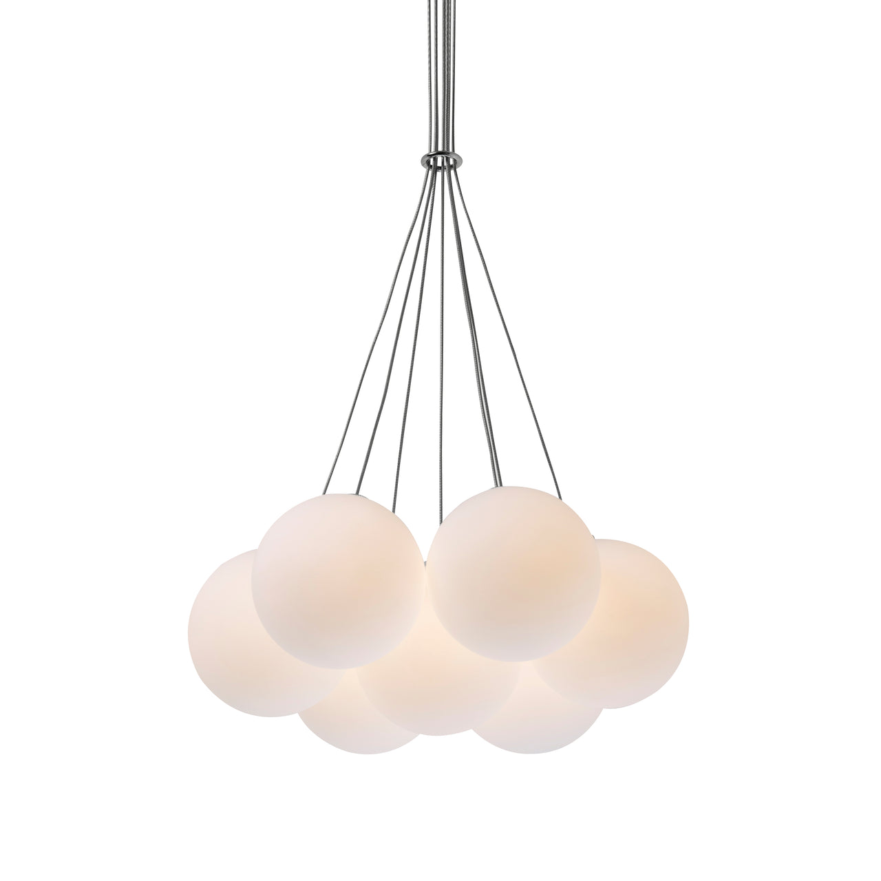 Glass 120. 07R Chandelier: Brushed Aluminum