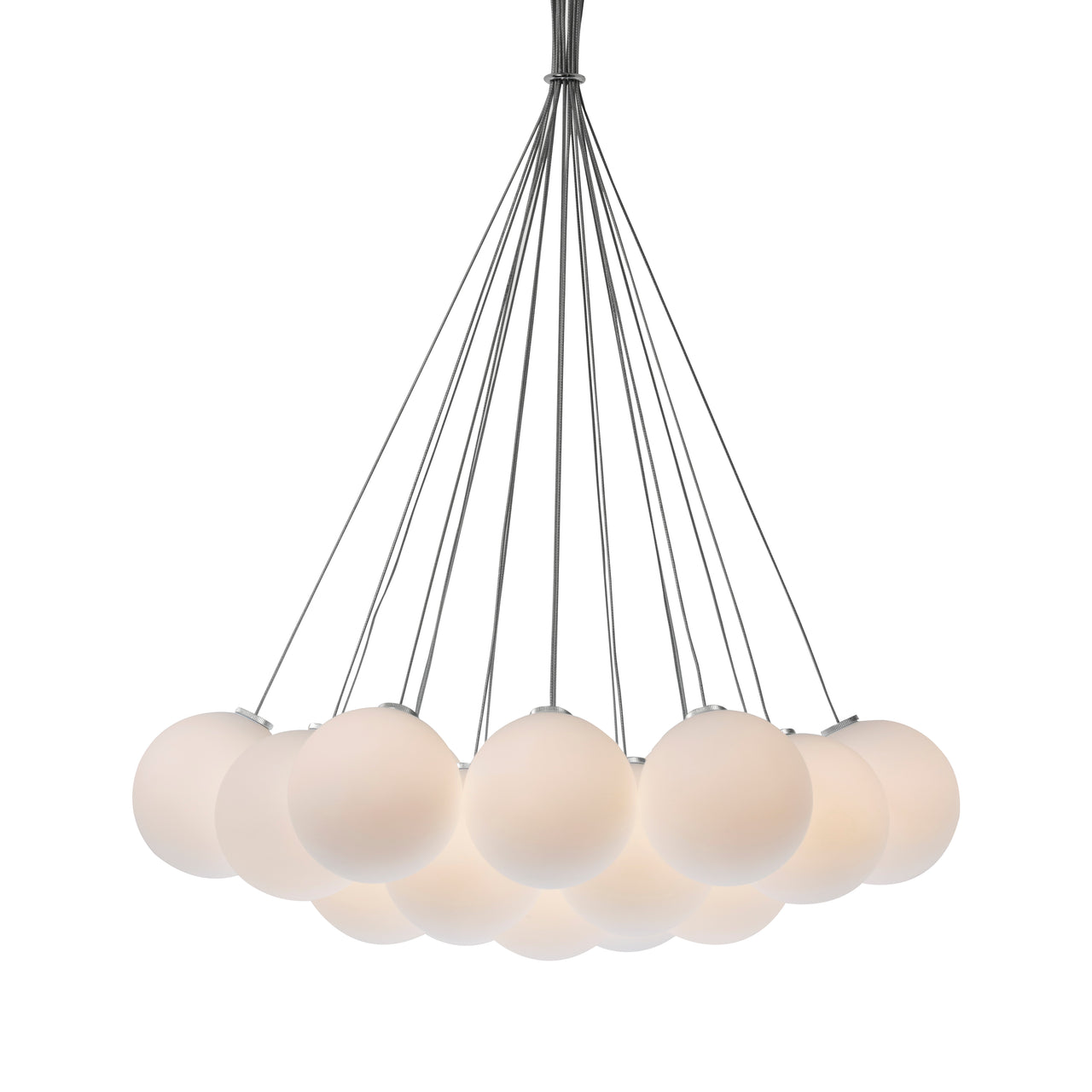 Glass 120. 19R Chandelier: Brushed Aluminum