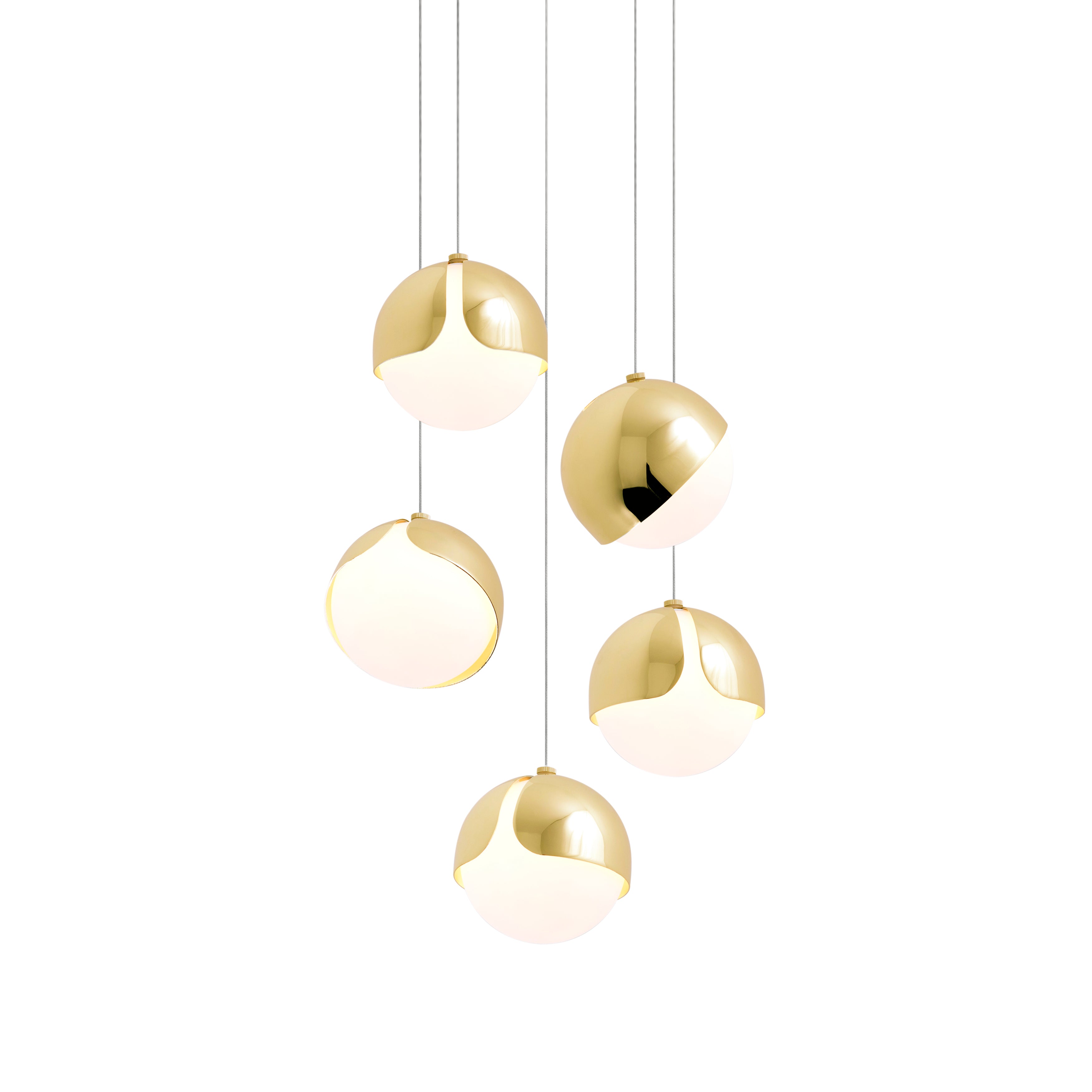 Ohm. 05 Chandelier: Polished Brass