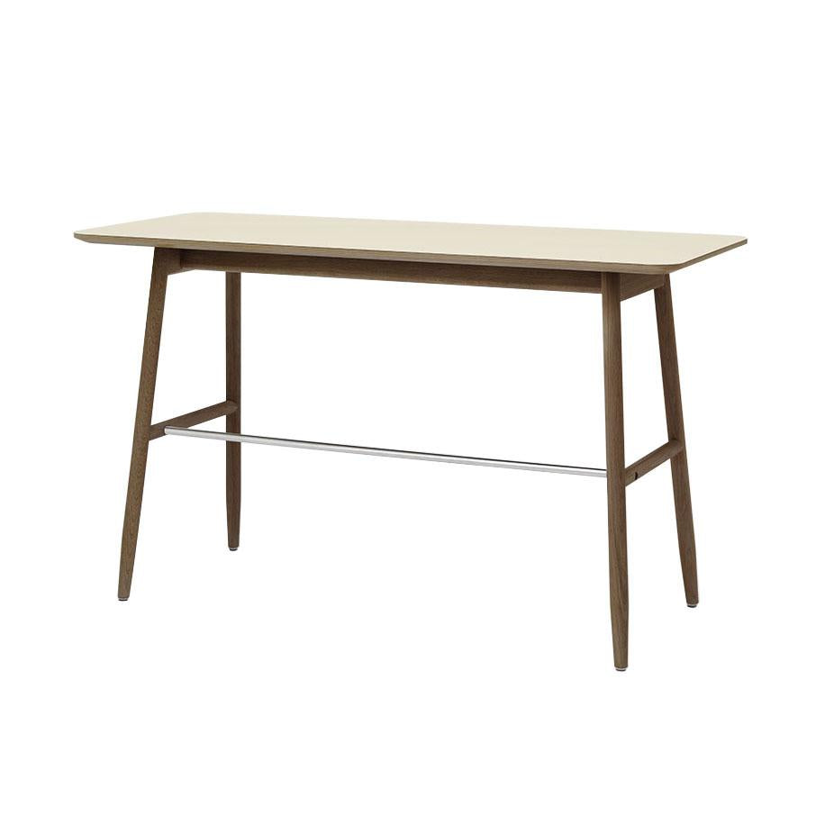 Icha Desk: Pearl + Walnut Stained Beech